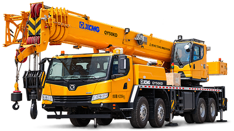 Yellow XCMG truck crane
