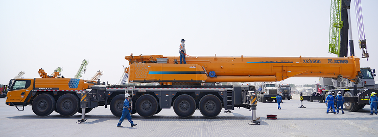 Large crane working on an oil and gas site