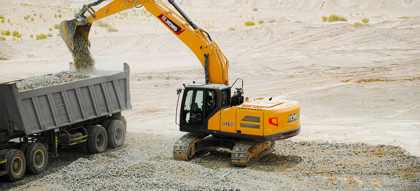 Mining and quarry equipment loading material